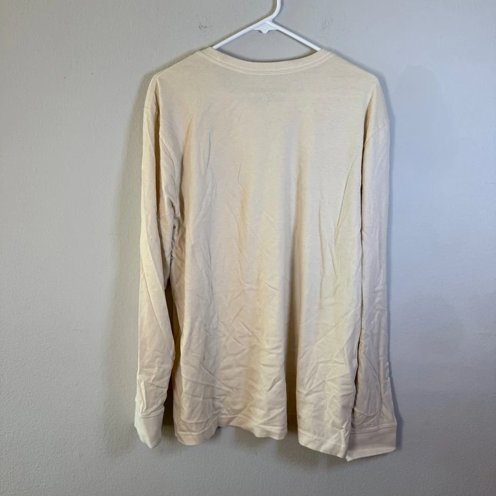 Life is Good Mens Log On Campfire Long Sleeve Crusher‎ Tee Cream Large